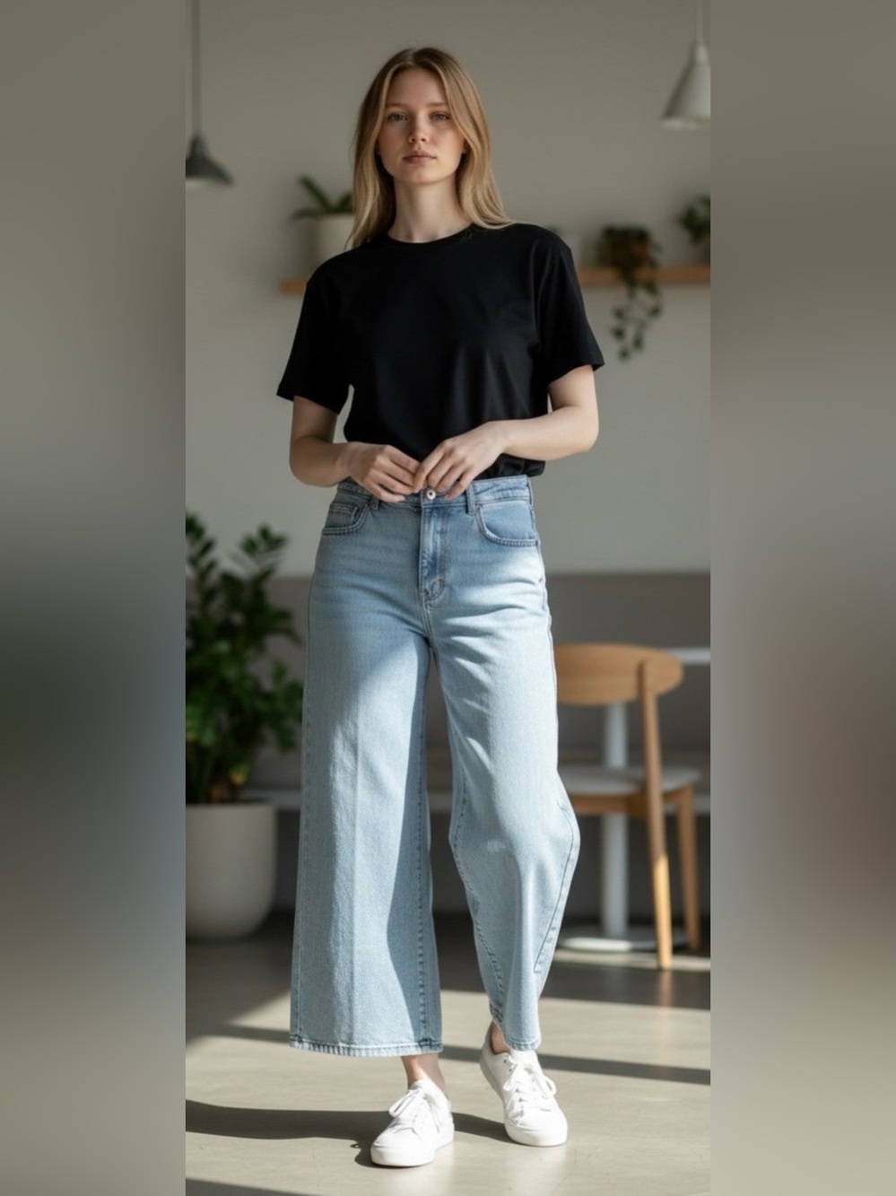 NYDJ Wide Leg Capri Jeans 12P Light Wash High Rise Lift Tuck Cool Embrace NWT